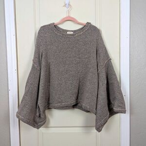 Sundance | Gray Bell Sleeve Cropped Sweater Large